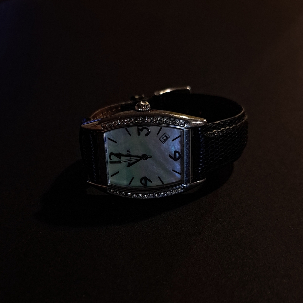 Pulsar Black Leather Watch